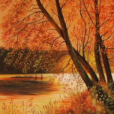 Схема вышивки «осенний пейзаж»