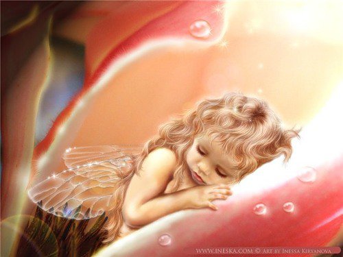 спящая феечка - эльфы, девочка, феечка, феи, фэнтези, портрет, дети, живопись - оригинал