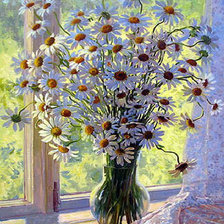 Схема вышивки «букет ромашек»