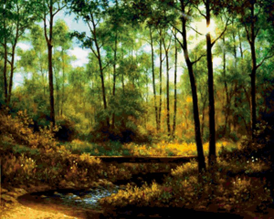 картина - пейзаж, лето, природа - предпросмотр