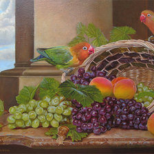 Схема вышивки «натюрморт с виноградом»