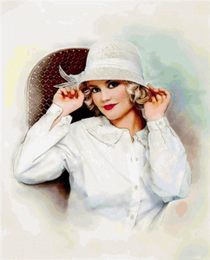 девушка в шляпке - девушка, шляпка, ретро - предпросмотр