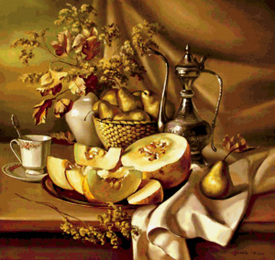 Сахарная дыня - дыня, фрукты, груша, натюрморт - предпросмотр