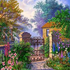 Схема вышивки «летний сад»