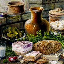 Схема вышивки «деревенский натюрморт»