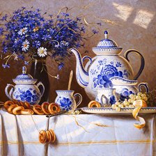 Схема вышивки «натюрморт с васильками»