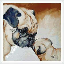 Схема вышивки «собака со щенком»