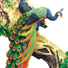 Схема вышивки «красивые павлины»