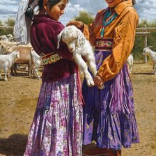 Схема вышивки «Индейские девочки»