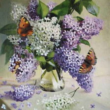 Схема вышивки «Бабочки с сиренью»