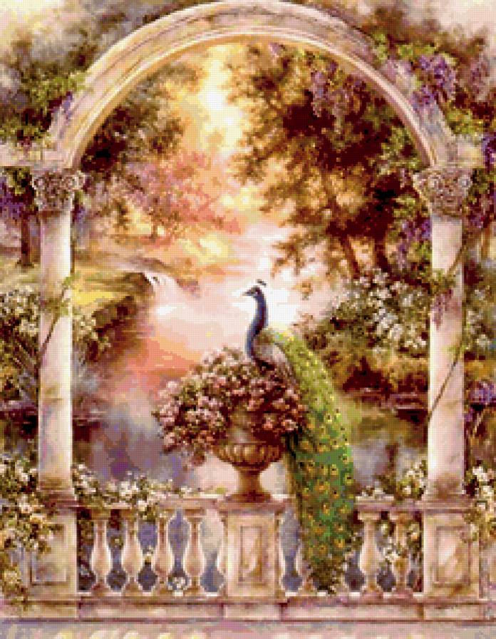 Райский сад - птица, павлин, сад - предпросмотр