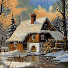 Домик зимой