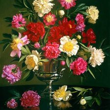 Схема вышивки «пионы»