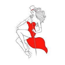 Схема вышивки «певица»