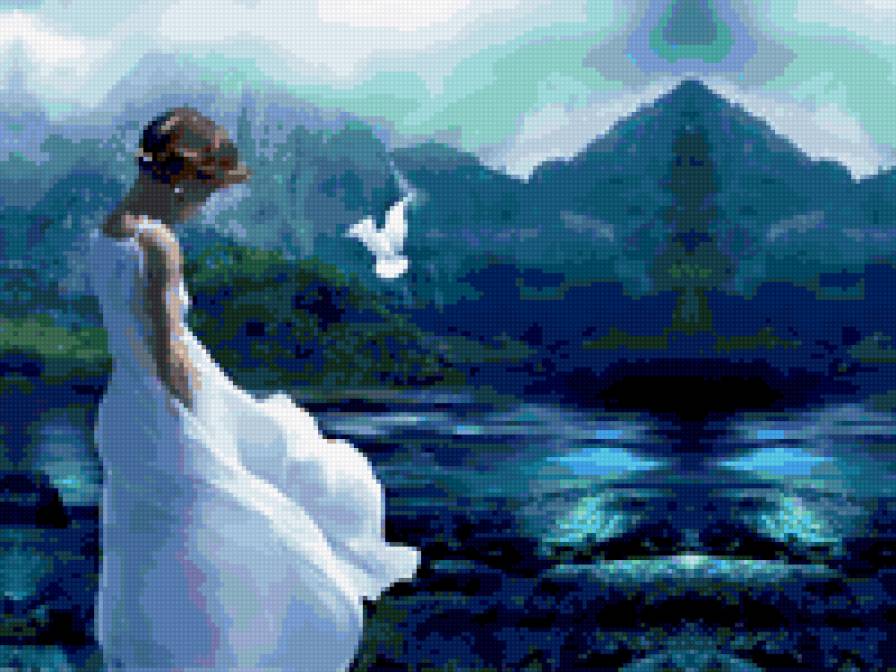 у моря - природа, пейзаж, девушка - предпросмотр