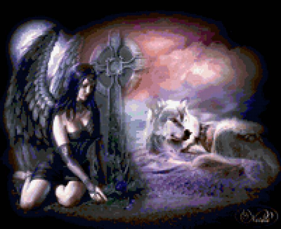 аниме 5 - девушка, волк, аниме - предпросмотр