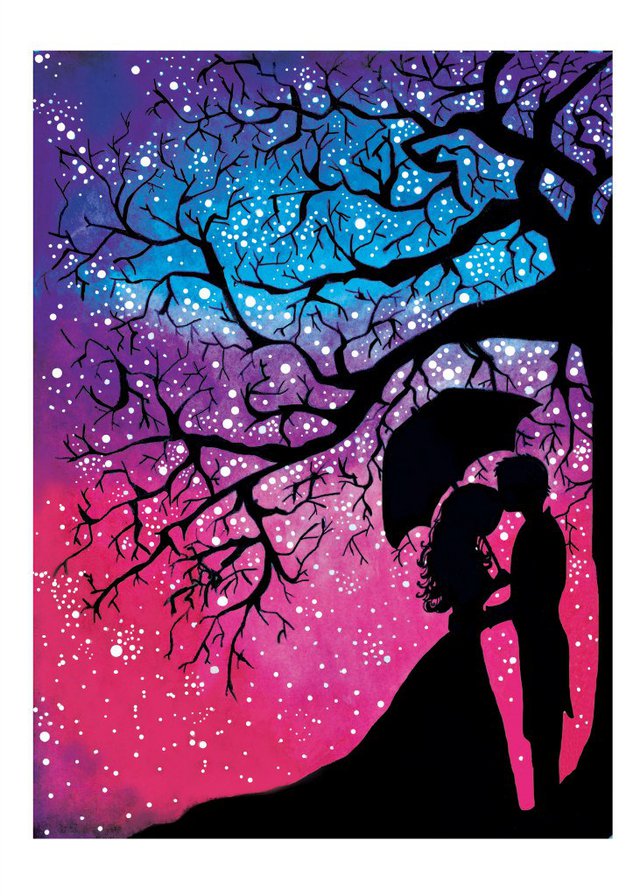 романтика - силуеты, влюбленные, двое, любовь.пара, вдвоем, сказка - оригинал