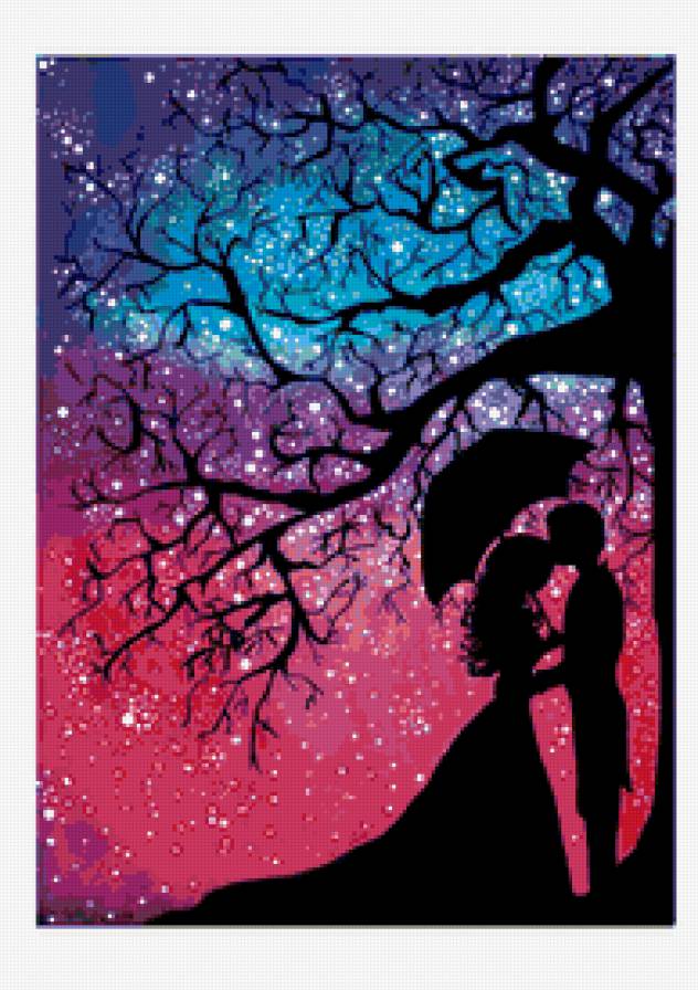 романтика - сказка, вдвоем, любовь.пара, влюбленные, силуеты, двое - предпросмотр