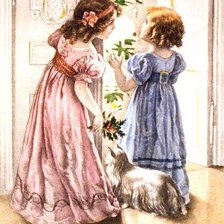 Схема вышивки «Дети у елки»