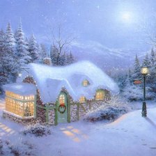 Схема вышивки «Рождественский дом»