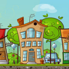 Схема вышивки «Мультяшный домик»