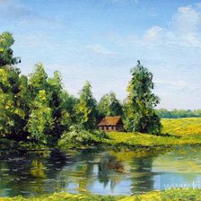 Схема вышивки «Домик у воды»