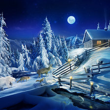 Схема вышивки «Домик Санты»