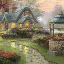 Схема вышивки «Колодец у домика»