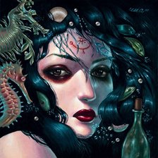 Схема вышивки «Женщина-загадка»