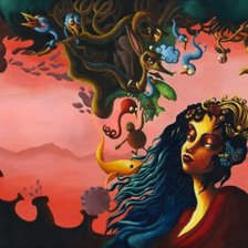 Схема вышивки «Женщина-загадка»