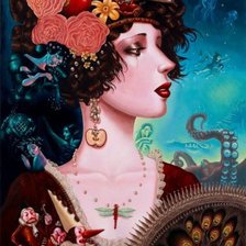 Схема вышивки «Женщина-загадка»