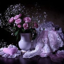 Схема вышивки «Цветы на черном фоне»