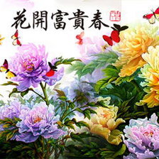 Схема вышивки «Нежные пионы и бабочки»