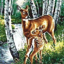 Схема вышивки «олени»