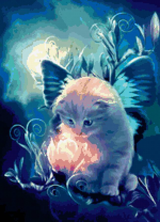 кися с цветком - предпросмотр