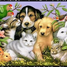 Схема вышивки «Милые животные»