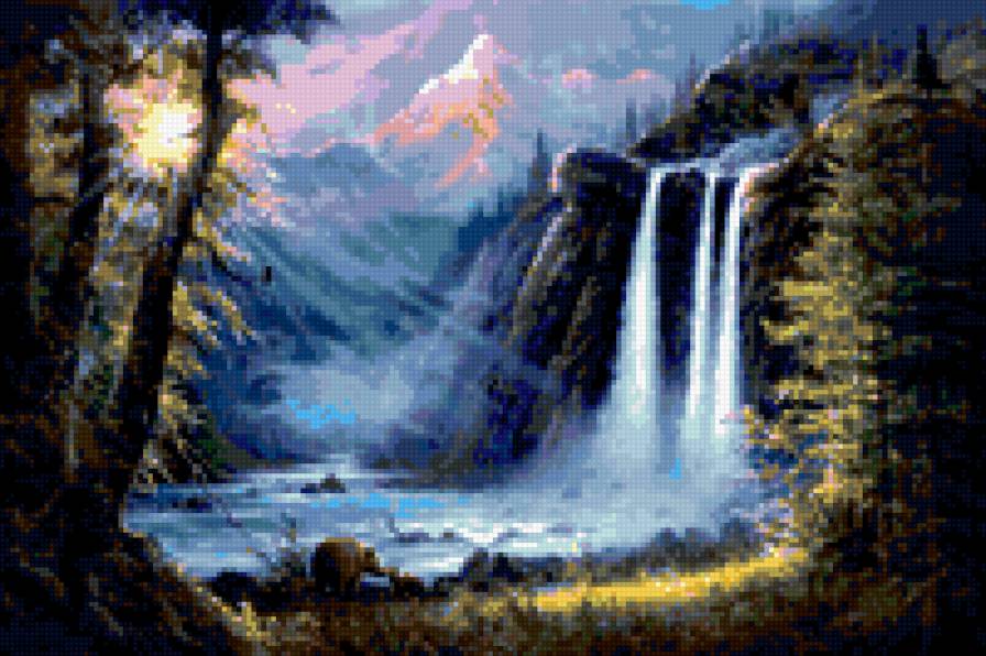 водопад - водопад, пейзаж - предпросмотр