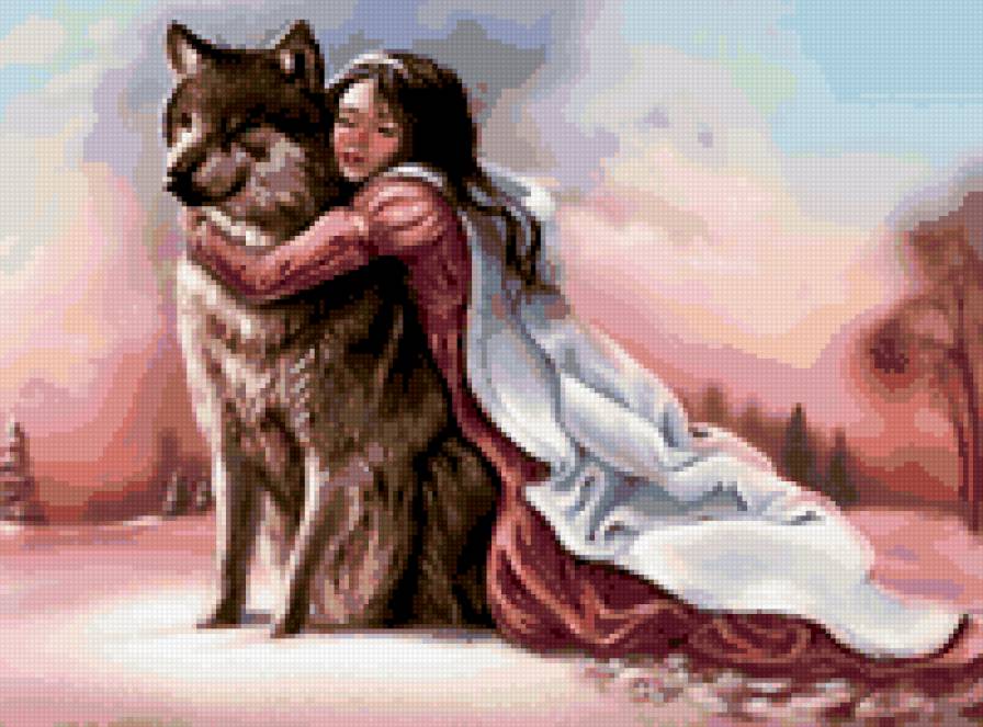 лучший друг - девушка, волк, фэнтези - предпросмотр