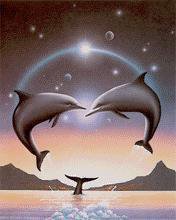 Схема вышивки «дельфины»