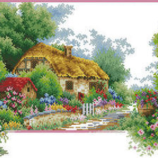 Схема вышивки «домик в деревне»