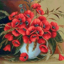 Схема вышивки «маки»