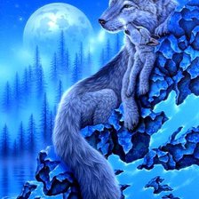 Схема вышивки «Волчица»