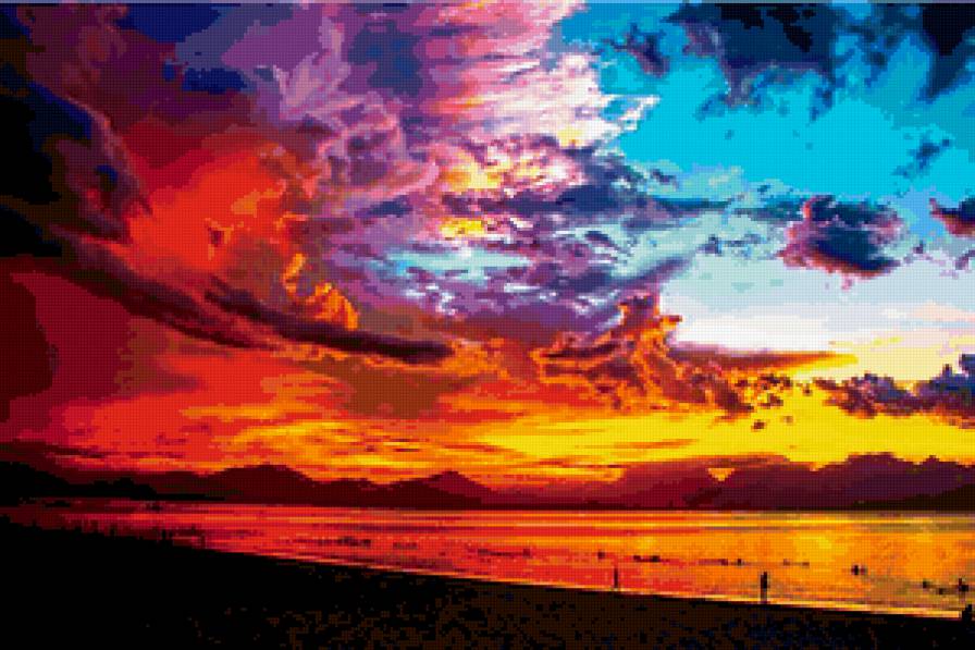 Нереальный закат - лето, природа, закат - предпросмотр