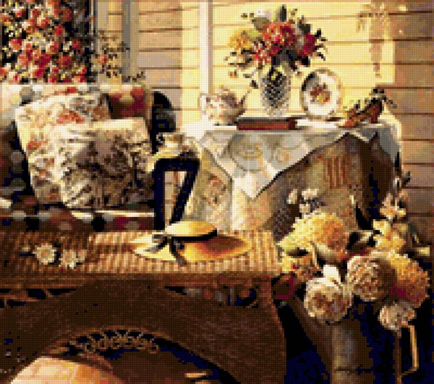 на веранде - натюрморт - предпросмотр