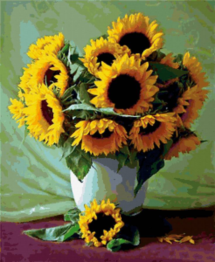 Подсолнухи - букет, цветы, подсолнухи - предпросмотр