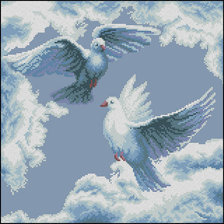 Схема вышивки «голуби»