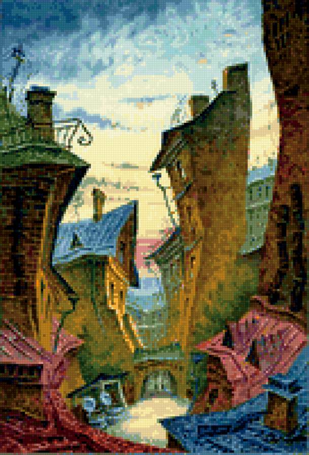 Городской пейзаж. - колбасов, по картинам художника - предпросмотр