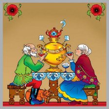 Схема вышивки «чай из самовара»