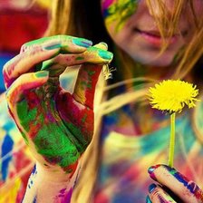 Схема вышивки «девушка в краске»