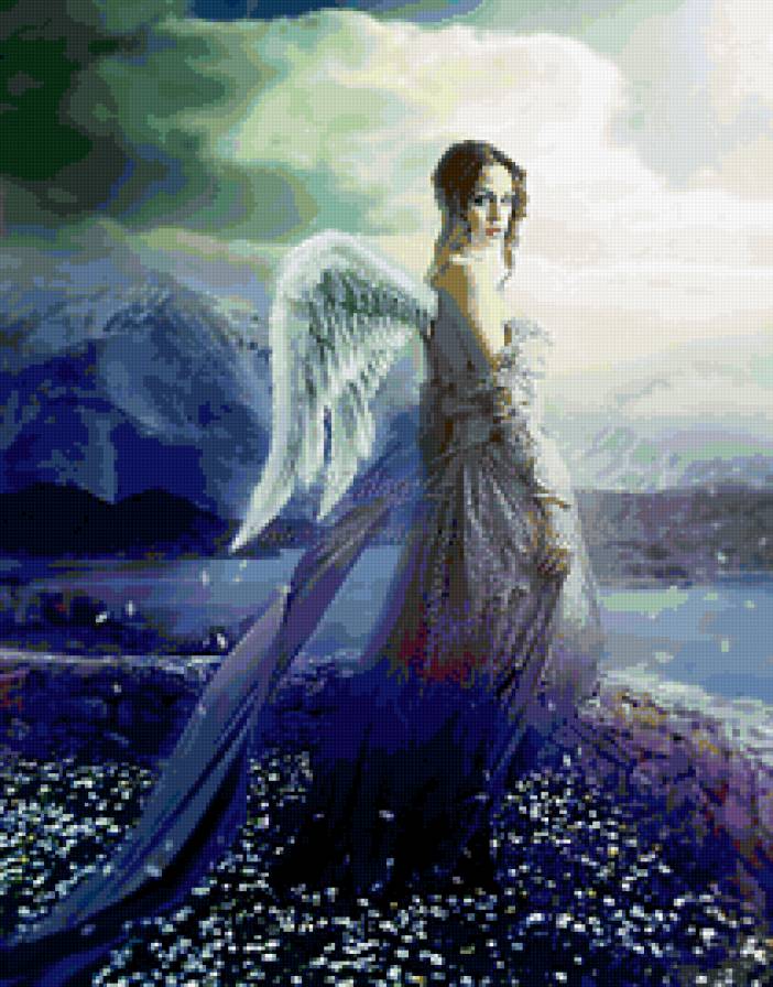 спустившаяся на землю... - ангел, крылья, девушка - предпросмотр